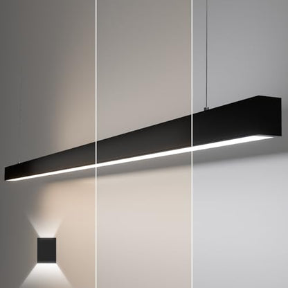 8FT LED Linear Light,100/90/80/70/60W Up and Down Light, 3/4/5000K CCT,ETL - color: Black, size: 8FT1P