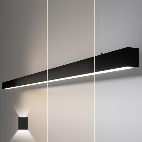 8FT LED Linear Light,100/90/80/70/60W Up and Down Light, 3/4/5000K CCT,ETL - color: Black, size: 8FT1P