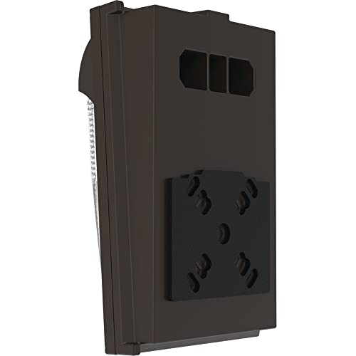 Lithonia Lighting 7.5" Mini LED Wall Pack Outdoor Light Fixture, Building Wall Light, Adjustable Lumens, 5000K Daylight, MVOLT 120-277V, IP65, Glass Lens, Bronze (TWX1 LED ALO 50K MVOLT DDBTXD) - color: Adjustable Lumens | 5000K Daylight, size: 12" H x 7.