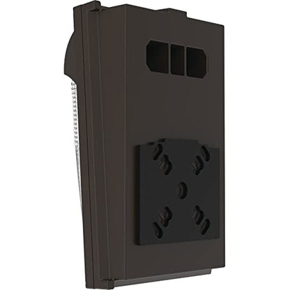 Lithonia Lighting 7.5" Mini LED Wall Pack Outdoor Light Fixture, Building Wall Light, Adjustable Lumens, 5000K Daylight, MVOLT 120-277V, IP65, Glass Lens, Bronze (TWX1 LED ALO 50K MVOLT DDBTXD) - color: Adjustable Lumens | 5000K Daylight, size: 12" H x 7.