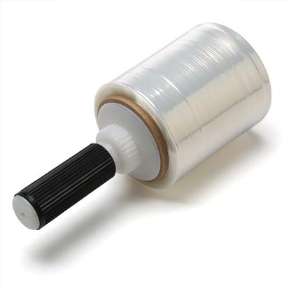 The Boxery 5" x 1,000 ft Clear Hand Stretch Wrap with Reusable Handle Included - 12 Rolls | Standard-Duty Film for Pallet Wrapping, Moving & Packaging