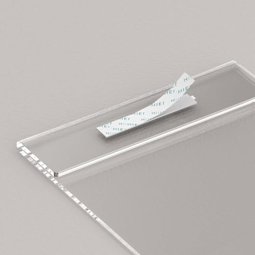 HIIMIEI Acrylic Sign Holder 8.5 x 11 Wall Mounted with Double Sided Tape, 8 1/2 x 11 Clear Plastic Frame for Office, Home, Store, and Restaurant No Drilling (6 Pack)