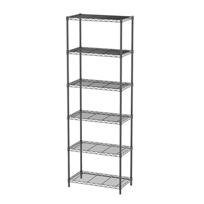 Golpart 6Tier Adjustable Storage Shelves Metal Wire Shelving Standing Shelf - color: Black, size: 6-tier-12"Dx22"Wx69"H