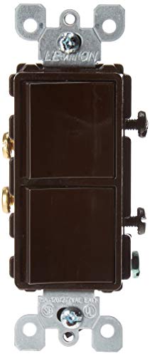 Leviton 15 Amp, 120/277 Volt, Decora Single-Pole, AC Combination Switch, Commercial Grade, Grounding, 5634, Brown - color: Brown