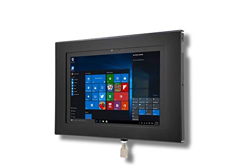 Locking Security Metal Enclosure for MS Surface GO Used as Kiosk, POS, Store, Show Display (Black, VESA & Wall Mount) - color: Black