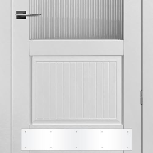 2pcs 30×6Inch Aluminum Door Kick Plates for Exterior Doors – Decorative Protection to Prevent Damage from Kicking – Stylish and Durable Door Kick Plate(White) - color: 30"x6"-2pack-White