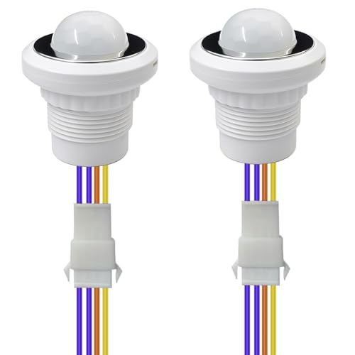 Gebildet Mini Motion Sensor Light Switch 100-240V PIR Sensor Smart Detection Time Delay Adjustable Infrared Induction Detector for Strip LED Ceiling Lamp (Pack of 2) - color: White-E1665
