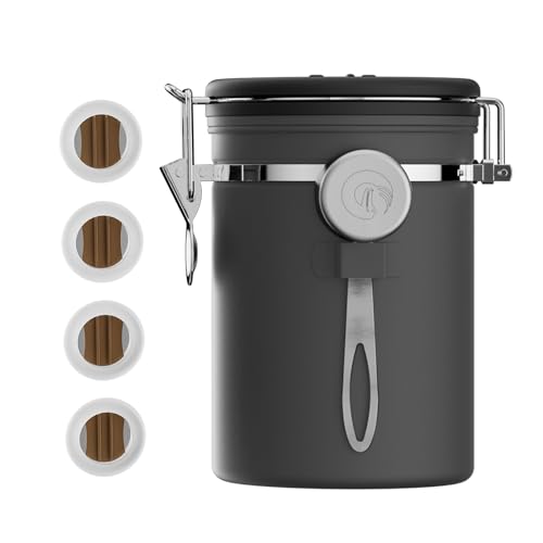 Coffee Gator Coffee Canister, 22oz Airtight Stainless Steel Container - color: Gray, size: 22oz