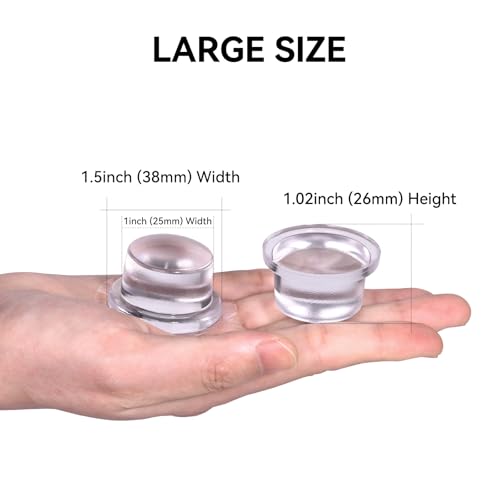 Upgraded 1" Thick x 1.5" Base Clear Silicone Door Stoppers for Wall - size: 1 Pack