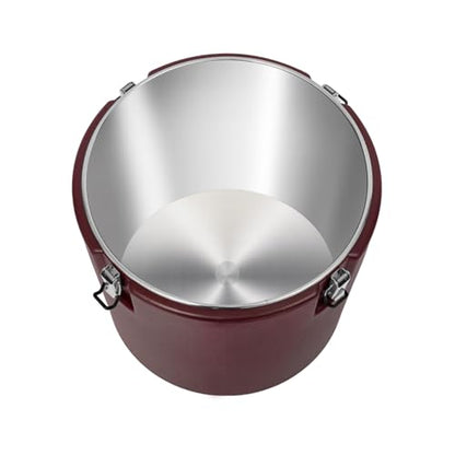 50L/13.21 Gal Insulated Soup Carrier, Stainless Steel Insulated Soup Container Bucket Hot & Cold Thermal Bucket with Lid Commercial Food Warmer for Parties Picnics Cafes Restaurants - color: Brown, size: 50L/13.2Gal