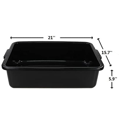 24 Liters Commercial Bus Tubs, Large Plastic Dish Bin Set of 4 - size: 24 L