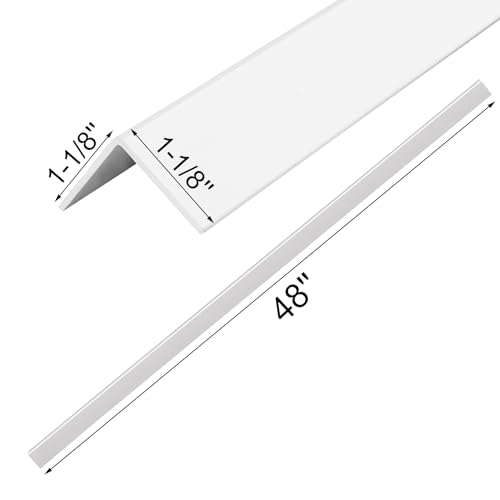 10 Pack Wall Corner Guards, Vinyl 1-1/8" x 48" Trim Protectors, Paintable Corner Molding for Wall Furniture Cabinet Door Countertop Protection, Easy Install
