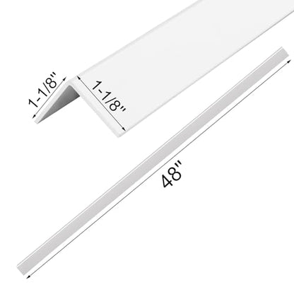 10 Pack Wall Corner Guards, Vinyl 1-1/8" x 48" Trim Protectors, Paintable Corner Molding for Wall Furniture Cabinet Door Countertop Protection, Easy Install