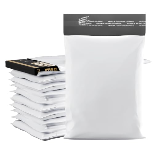 6" x 9" Poly Mailers, 500 Pack, 2.5 Mil, White Self Seal Waterproof, GPI - size: 6" x 9"