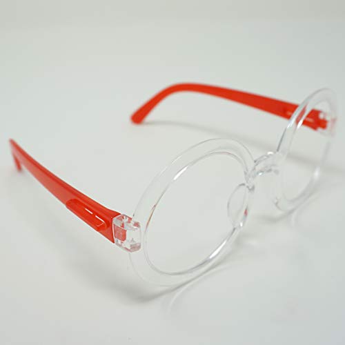 ArtToFrames Protective Kids Face Shield 5 Pack, Fully Transparent Face and Eye Protection from Droplets and Saliva with ReusableRound Red Glasses and Replaceable Shield, Anti-Fog PPE - color: Kids Red, size: 5 Pack
