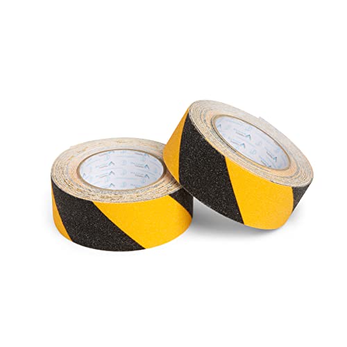 Blue Summit Supplies 2 Pk Anti Slip Tread Tape, 2" x 30', Black and Yellow