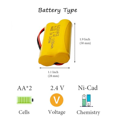 XUNTU 2.4V 1100mAh Exit Sign Battery Replacement for Exitronix 10010036 Lithonia 10010034 Interstate NIC1394 BEL-179 Exit Sign Emergency Light (10 Pack) - size: 10 PCS 1100mAh