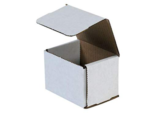 Secure Seal Shipping Boxes - 4x3x3" Mailers - White Foldable Corrugated Cardboard Packaging for Mailing, Moving, Storage, and Organizing - Strong Lightweight Foldable (Bulk 100 Pack) - size: 4x3x3 Pack of 100