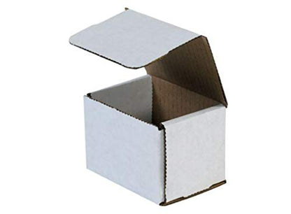 Secure Seal Shipping Boxes - 4x3x3" Mailers - White Foldable Corrugated Cardboard Packaging for Mailing, Moving, Storage, and Organizing - Strong Lightweight Foldable (Bulk 100 Pack) - size: 4x3x3 Pack of 100