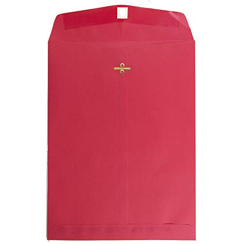 JAM PAPER 9 x 12 Colored Recycled Envelopes with Clasp Closure - Red Recycled - 10/Pack - color: Red, size: Pack of 10