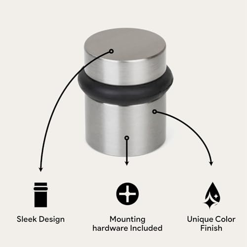 Mega Handles Floor Door Stopper Satin Nickel (1-Pack) - Wall Protector - color: Satin Nickel, size: 1 Pack