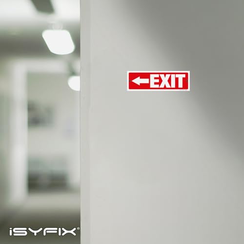 iSYFIX Exit Signs, 2 Pack, 12x4 Inch, Directional Left Arrow - color: Plastic Left, size: 2 Pk 12x4