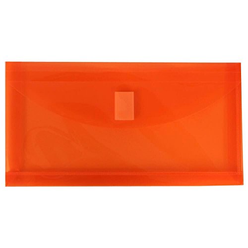 JAM PAPER Plastic Expansion Envelopes with Hook & Loop Closure - #10 Booklet Wallet - 5 1/4 x 10 with 1 Inch Expansion - Assorted Colors - 12/Pack - color: Assorted, size: #10 - Pack of 12