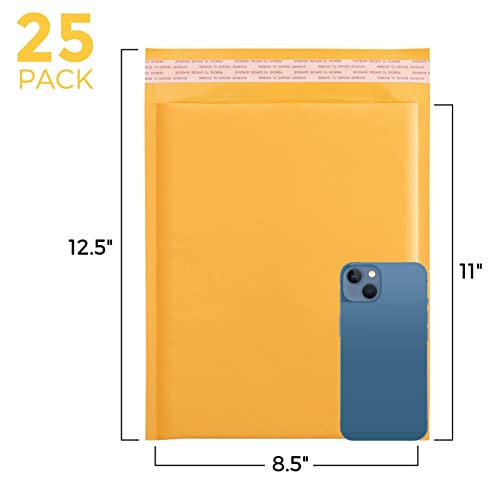 Fuxury Kraft Bubble Mailers 8.5x12 Inch Self Seal Padded Envelopes 25 Pack - color: Yellow, size: 8.5x12" 25PC