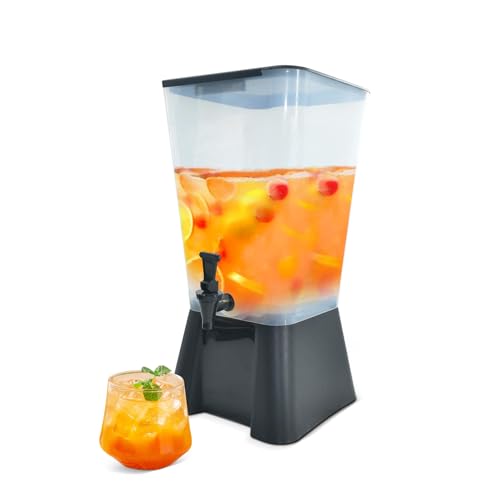 Hakka 5 Gallon Beverage Dispenser, Commercial Drink Dispenser for Parties 19L Plastic Juice Dispenser with Stand and Spigot Catering Supplies for Buffets, Restaurants - size: 5 Gallon