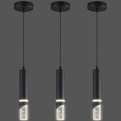 Modern Dimmable Led Pendant Lights Kitchen Island, Ideal for Living Room, Bedroom,Sink 6w LED Crystal Energy-Saving Hanging Lamp for Cozy Lighting (Black 3-Pack) - size: 3-Pack