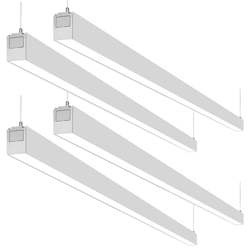 hykolity 8FT Linkable LED Linear Light, 80W 9600LM 3CCT 3000K/4000K/5000K - color: Silver, size: 8FT-4Pack