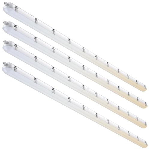 8FT Vapor Tight LED Fixture, 100W/90W/80W/70W 13000LM LED Vapor Proof Light 6000K/5000K/4000K/3500K/3000K,100-277V, ETL Listed, IP65 Waterproof Shop Lights for Garage, Warehouse, Workshop, 4 Pack - size: 8FT-4PACK