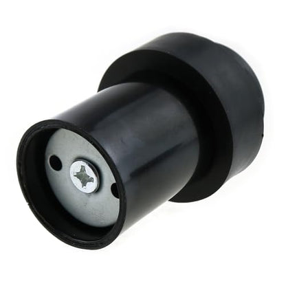 Modern Heavy Duty Floor Door Stop with Soft Rubber - Black Stainless Steel Cylindrical - 6.35cm/2.5inch