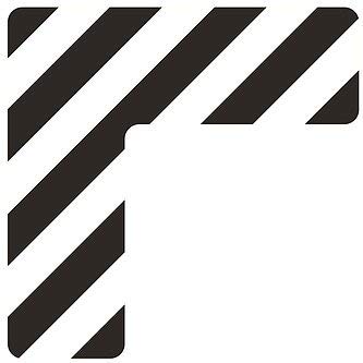 5S Location Marking Corner- (Various Sizes Available) Durable L Shaped Floor Marker by Graphical Warehouse- Vibrant Colors, Rounded Corners (4.5x4.5x1.5" (25 Pack), Black/White) - color: Black/White, size: 4.5x4.5x1.5" (25 Pack)