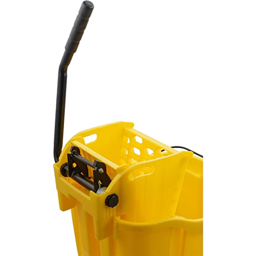 SPARTA 35 Qt Mop Bucket System with Wringer and Insert, Yellow - color: Yellow