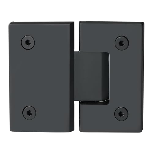 Alise Glass Shower Door Hinge,180° Shower Hinge for Glass Door,Black,1P - color: Black, size: 180 degree