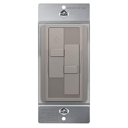 TOPGREENER Dual Load LED Dimmer Switch, Single Pole, Nickel, 1 Pack - color: Nickel, size: Dual Dimmer Switch