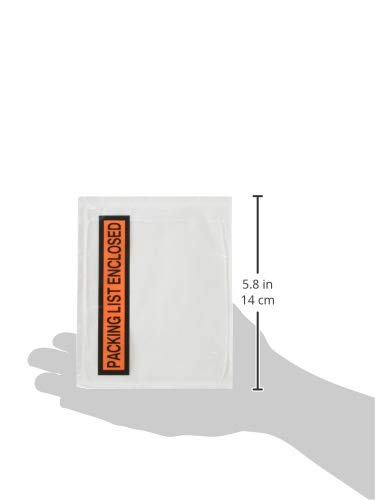 1000 Pieces 4.5x5.5 Clear with Packing List Enclosed Printing Pouch Envelope Bag for Invoice Packing Slip
