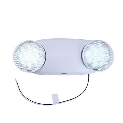 Emergency Light,200lm 4Hours Battery Backup,Commercial Emergency Exit Lighting for Home Power Failure Outage Office Business Restaurants, Hardwired, UL 924 AC85-277V - color: White, size: Round with L N Wires
