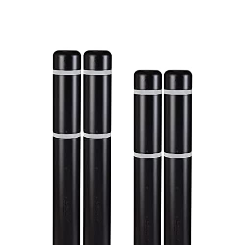 BollardGard 4" x 52" 4-Pack Bollard Cover - Innoplast (Black White Tape) - color: Black White Tape, size: 4-Pack