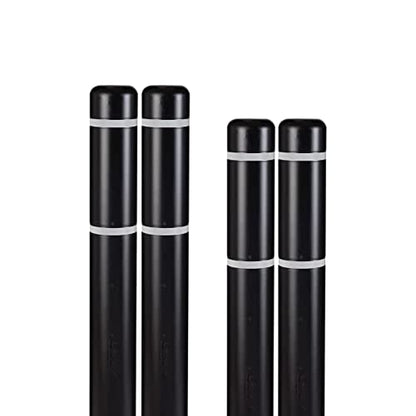 BollardGard 4" x 52" 4-Pack Bollard Cover - Innoplast (Black White Tape) - color: Black White Tape, size: 4-Pack