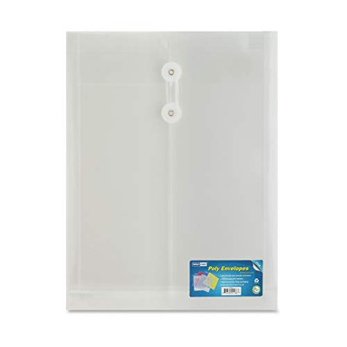 Letter Size Poly String Envelope with Expandable Gusset, 6pcs Pack Clear (Clear) - color: Clear