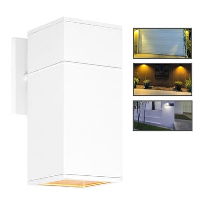 Exterior Wall Sconce, Waterproof Outdoor Wall Light Fixture - color: Rectangle (White A)