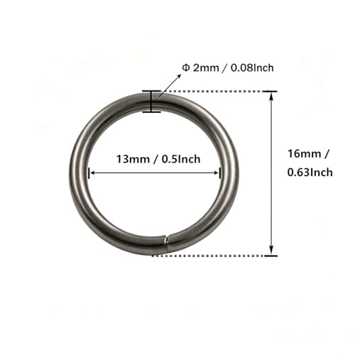 1/2'' Metal O-Ring Buckle Connector Round Loops Non Welded for Bags Webbing Purse and Belt Straps, Gunmetal, Pack of 150 - color: Gunmetal X 150 Pcs