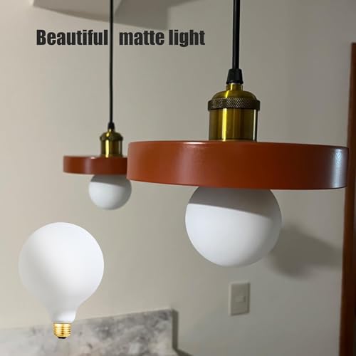 Leools LED Light Bulb G40 Dimmable Flick-Free Matt 4W Frosted Glass CRI95 Warm White 438LM, 40W Equivalent Vintage LED Edison Globe Filament Light Bulb,E26 Base, 1 Pack - color: 4w=40w 2700k 1pcs