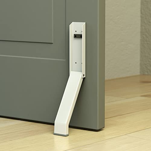 Door Stopper, Door Holder, No Drilling Door Stoppers, Easy Pedal Kick Down Door Stop(White x 1 Pack) - color: White
