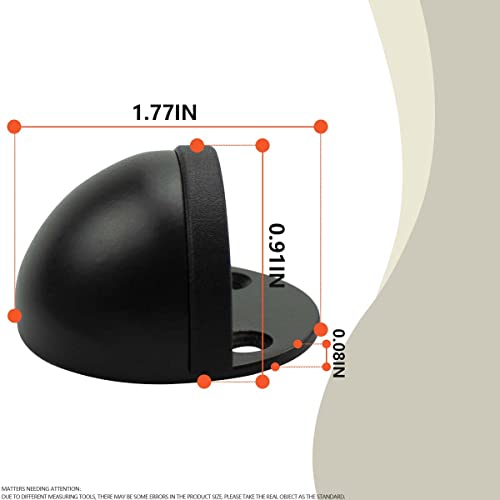 SANATO 8 Pack Black Low Dome Floor Mounted Stainless Steel Door Stop Door Stopper with Black Rubber - size: 8 Pack Arch