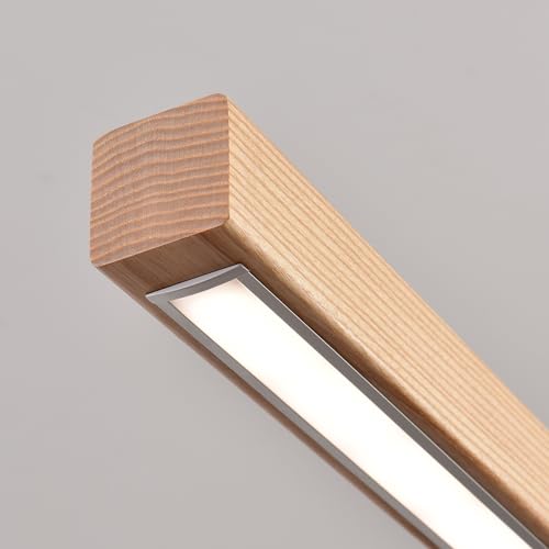 YISDESIGN 47" 36W 1-Light Wooden Led Linear Pendant Light Dimmable Led Chandelier Ceiling Hanging Light Fixtures Modern Chandeliers for Dining Room Kitchen Island Pool Table Lights Natural - color: Natural, size: 47in