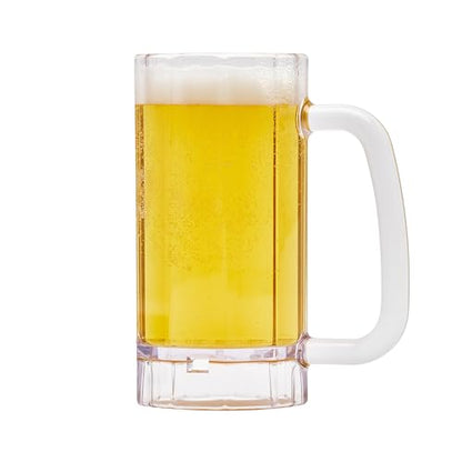 G.E.T. 00086-1-SAN-CL Shatter-Resistant Plastic Beer Mug / Stein, 16 Fluid Ounce, BPA Free (Pack of 12),Clear - size: 16 Ounce, style: Set of 12
