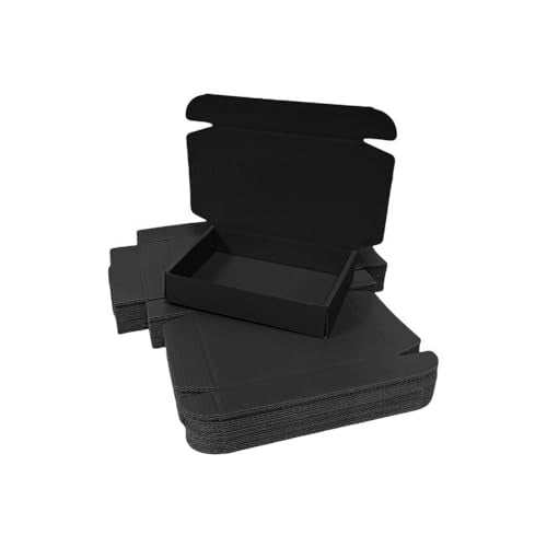 100 Pack 4.1x3x1.2 in Black Mini Shipping Boxes - color: Black, size: 4.1x3x1.2 in